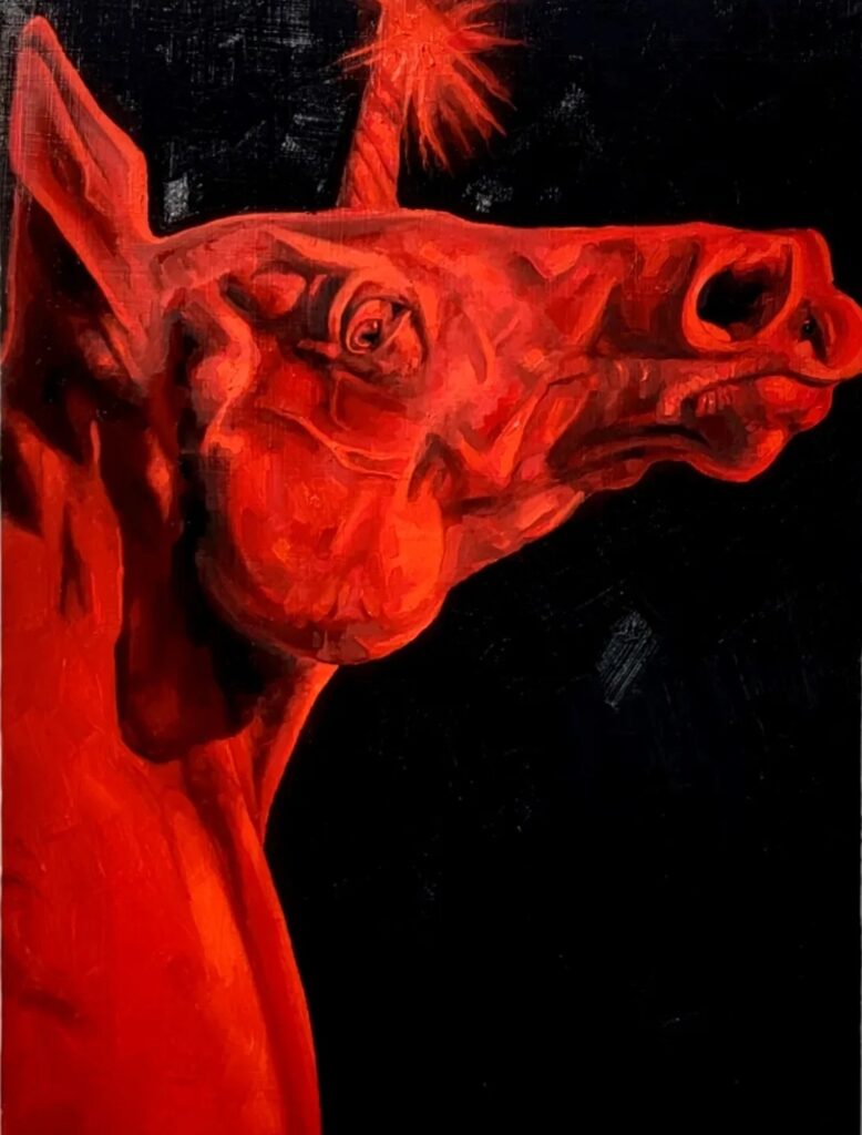 Amalthea, 15.5 x 19.5 inches, oil on panel (2023)