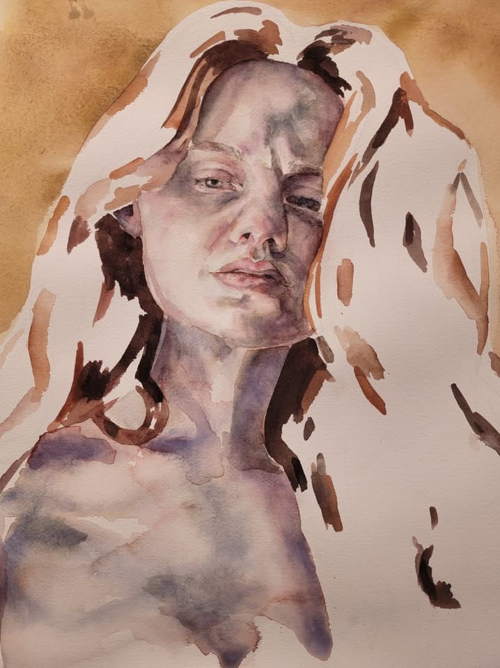 Self Portrait #2, watercolor (2022)