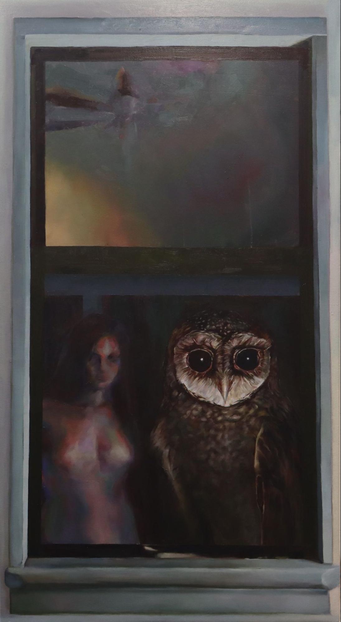 Alien Observer, 24 x 43 inches, oil on canvas (2024)